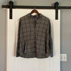 Madewell Small Black and White Plaid Flannel